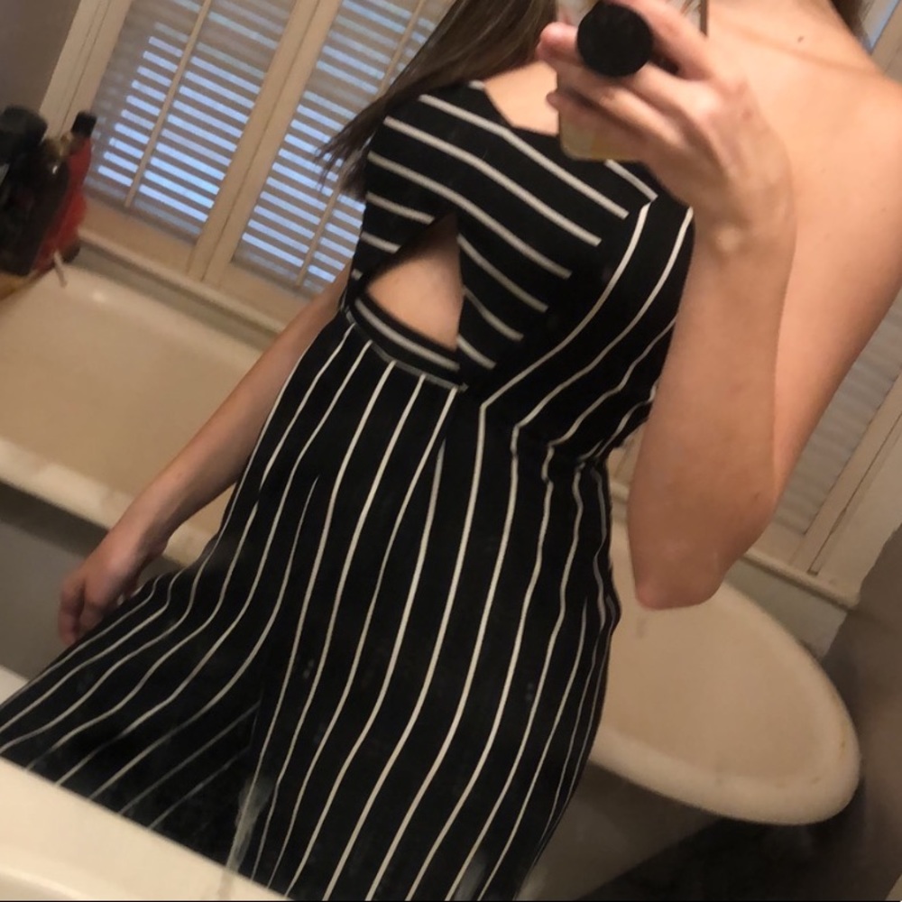 Striped jump suit